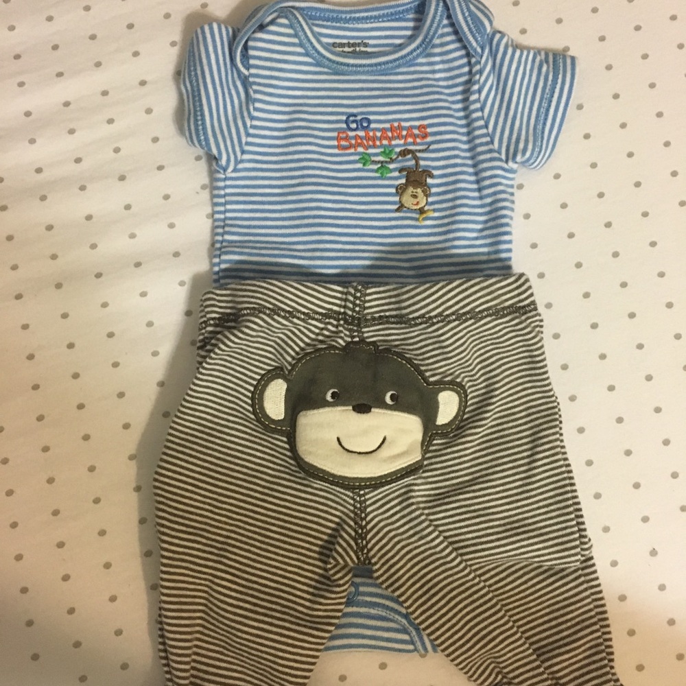 Carter’s monkey matching onesie and pants set